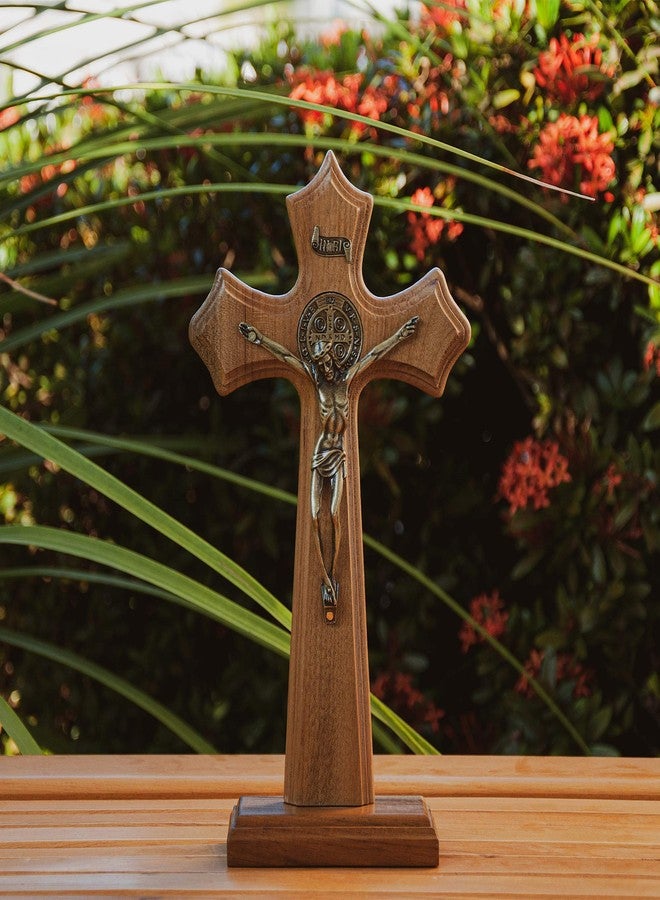Intercession Wall and Table Wooden Crucifix (Antique Gold) - Image 4